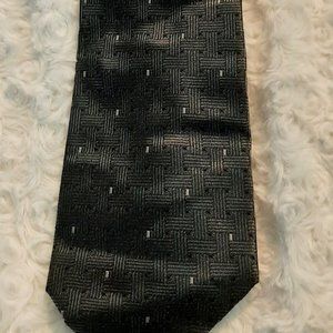 Mondo di Marco Dark Gray Silk & Steel Tie Metallic Dark Academia